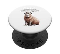 Tengo Audición Selectiva Sarcástico Capibara Lindo Animal PopSockets PopGrip Adhesivo