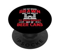 Tengo Cerebros musculosos y la Habilidad - Ingeniero de Combate PopSockets PopGrip Adhesivo