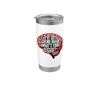 Tengo Chemo Cerebro ¿Cuál es tu excusa Cáncer Guerrero Humor Vaso térmico de acero inoxidable de doble pared