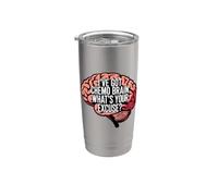 Tengo Chemo Cerebro ¿Cuál es tu excusa Cáncer Guerrero Humor Vaso térmico de acero inoxidable de doble pared