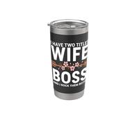 Tengo Dos Títulos Esposa Y Jefe Y Los Rock A Los Dos Vaso térmico de acero inoxidable de doble pared
