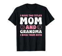Tengo Dos Títulos Mamá Y Abuela - Día de la Madre Camiseta gráfica económica, Hombre, Negro, M