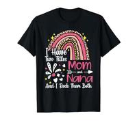 Tengo Dos títulos Mamá y Nana Best Nana Día de la Madre Camiseta gráfica económica, Hombre, Negro, M