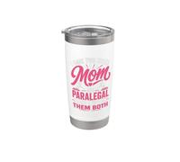 Tengo Dos Títulos Mamá Y Paralegal Y Yo Los Rock Ambos Vaso térmico de acero inoxidable de doble pared