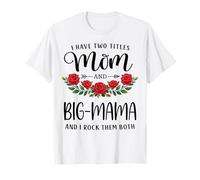 Tengo Dos títulos Mom and Big-Mama Mothers Day Floral Camiseta