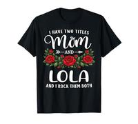 Tengo Dos títulos: Mom and Lola Mothers Day Floral Camiseta
