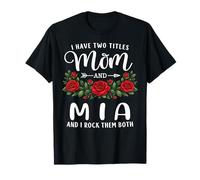 Tengo Dos títulos: Mom and MIA Mothers Day Floral Camiseta