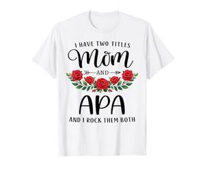Tengo Dos títulos Mom y APA Funny Mothers Day Floral Camiseta