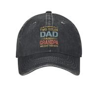 Tengo Dos títulos: Papá y Abuelo, Gorra de béisbol Lavada, Día del Padre, Regalo del Abuelo, Gorra de Camionero Sun, Gorra de Verano de Gimnasio para Hombres, Gorras de béisbol