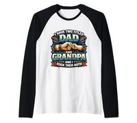 Tengo Dos títulos papá y Abuelo y los rockeo Divertidos Camiseta Manga Raglan
