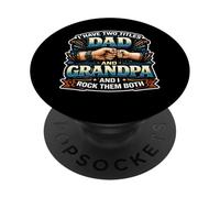 Tengo Dos títulos papá y Abuelo y los rockeo Divertidos PopSockets PopGrip Adhesivo