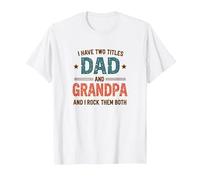 Tengo Dos títulos: papá y Abuelo y yo los rockeo a Ambos Camiseta, Hombre, Blanco, 5XL