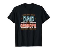 Tengo Dos títulos: papá y Abuelo y yo los rockeo a Ambos Camiseta, Hombre, Negro, M