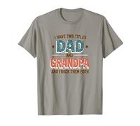 Tengo Dos títulos: papá y Abuelo y yo los rockeo a Ambos Camiseta, Hombre, Pizarra, 3XL
