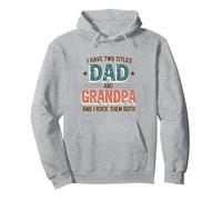 Tengo Dos títulos: papá y Abuelo y yo los rockeo a Ambos Sudadera con Capucha, Unisex para Adultos, Gris Jaspeado, S