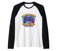 Tengo Dos títulos papá y Jugador Aplastar a Ambos Padres Juegos Camiseta Manga Raglan