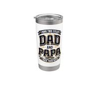 Tengo dos títulos papá y papá y los rockeo a ambos Vaso térmico de acero inoxidable de doble pared