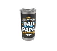 Tengo dos títulos papá y papá y los rockeo a ambos Vaso térmico de acero inoxidable de doble pared