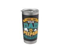 Tengo dos títulos papá y peepaw y yo rockeo ambos Vaso térmico de acero inoxidable de doble pared