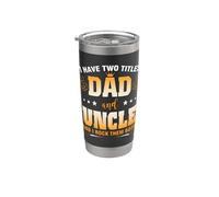 Tengo dos títulos Papá y Tío y los rockeo a ambos Vaso térmico de acero inoxidable de doble pared