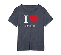 Tengo el corazón hervido, me Encanta lo hervido Camiseta, Mujer Tallas Grandes, Azul Jaspeado, 2XL Grande