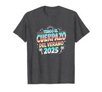 Tengo El Cuerpazo del Verano 2025 | Frase Divertida Hombre Camiseta, Hombre, Jaspeado Oscuro, M