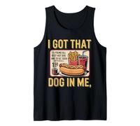 Tengo Ese Perro en mí, me Encanta la Comida para Salchichas, Patatas Fritas, refresco, Retro Camiseta sin Mangas
