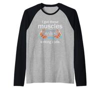 Tengo estos músculos escribiendo código, divertido codificador de computadora Camiseta Manga Raglan