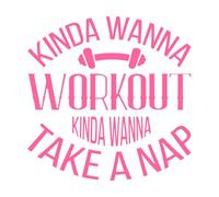 Tengo ganas de hacer ejercicio. Tengo ganas de tomar una siesta. Calcomanías de letras 54.6x54.9cm Incluye kit de película de transferencia Rosa