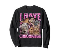 Tengo IBS crónico, divertido gráfico pirateado de memes de gatos de los años 90 Sudadera