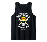 Tengo la intención de atormentar a la gente cuando muera un cráneo desordenado Camiseta sin Mangas