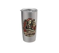 Tengo más tatuajes que amigos Artista del tatuaje Vaso térmico de acero inoxidable de doble pared