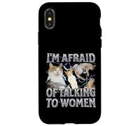 Tengo miedo de hablar con mujeres Funny Cat Meme Bootleg Carcasa para iPhone X/XS