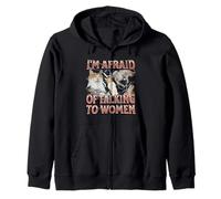 Tengo miedo de hablar con mujeres Funny Cat Meme Bootleg Sudadera con Capucha