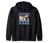 Tengo miedo de hablar con mujeres Funny Cat Meme Bootleg Sudadera con Capucha