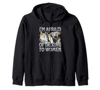 Tengo miedo de hablar con mujeres Funny Cat Meme Bootleg Sudadera con Capucha