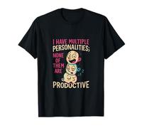 Tengo múltiples personalidades Ninguna Productivo Divertido Pop Art Camiseta