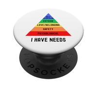 Tengo necesidades | Jerarquía de necesidades de Maslow | Psicología PopSockets PopGrip Adhesivo
