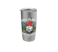 Tengo planes con mis plantas divertido Gnomo jardinero diciendo Vaso térmico de acero inoxidable de doble pared