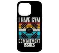 Tengo Problemas de Compromiso en el Gimnasio Pesos Retro Entrenamiento con Mancuernas Carcasa para iPhone 14 Pro MAX
