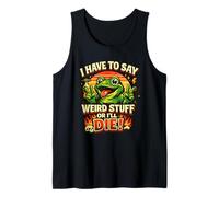 Tengo Que Decir Cosas Raras o moriré Funny Frog Meme Retro Camiseta sin Mangas