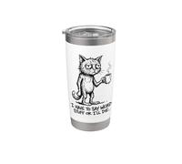 Tengo que decir cosas raras o moriré, gato divertido Vaso térmico de acero inoxidable de doble pared