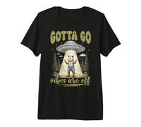 Tengo Que IR Vibes están apagados Divertido OVNI Alien Zarigüeya Meme Camiseta Premium