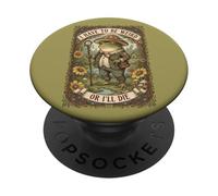 Tengo Que ser Weird or Die Frog Vintage Cottagecore PopSockets PopGrip Adhesivo