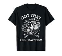 Tengo That-Yee Haw 'Tism Raccoon Cowboy Western Rodeo Vintage Camiseta