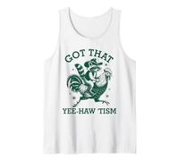 Tengo That-Yee Haw 'Tism Raccoon Cowboy Western Rodeo Vintage Camiseta sin Mangas