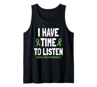 Tengo Tiempo para Escuchar Conciencia sobre la Salud Mental Cinta Verde Camiseta sin Mangas