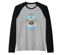Tengo un Amigo en mí, Divertido Meme para Amantes de los Perros Pug Camiseta Manga Raglan