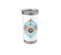 Tengo un amigo en mí, divertido meme para amantes de los perros pug Vaso térmico de acero inoxidable de doble pared