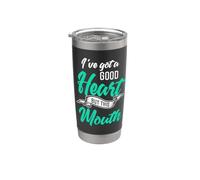 Tengo un buen corazón pero esta boca Vaso térmico de acero inoxidable de doble pared